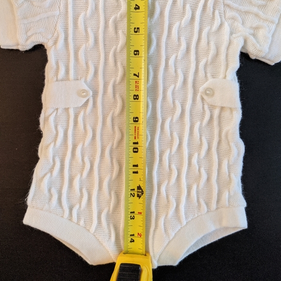 Vintage ivory cable knit one piece sweater onesie - Picture 3 of 4